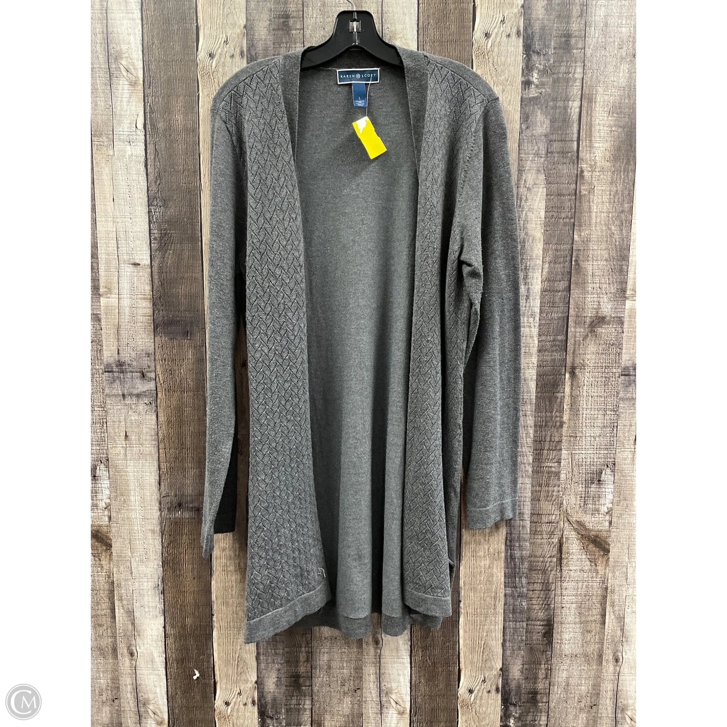 Cardigan By Karen Scott In Grey, Size: L