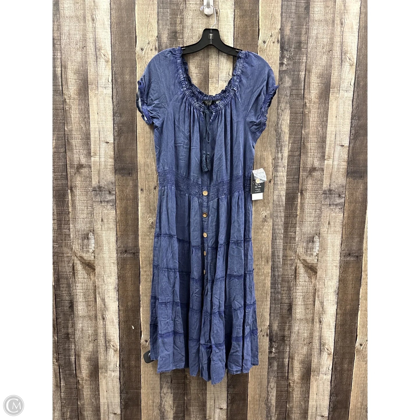 Dress Casual Midi By Mlle Gabrielle In Blue, Size: Xl