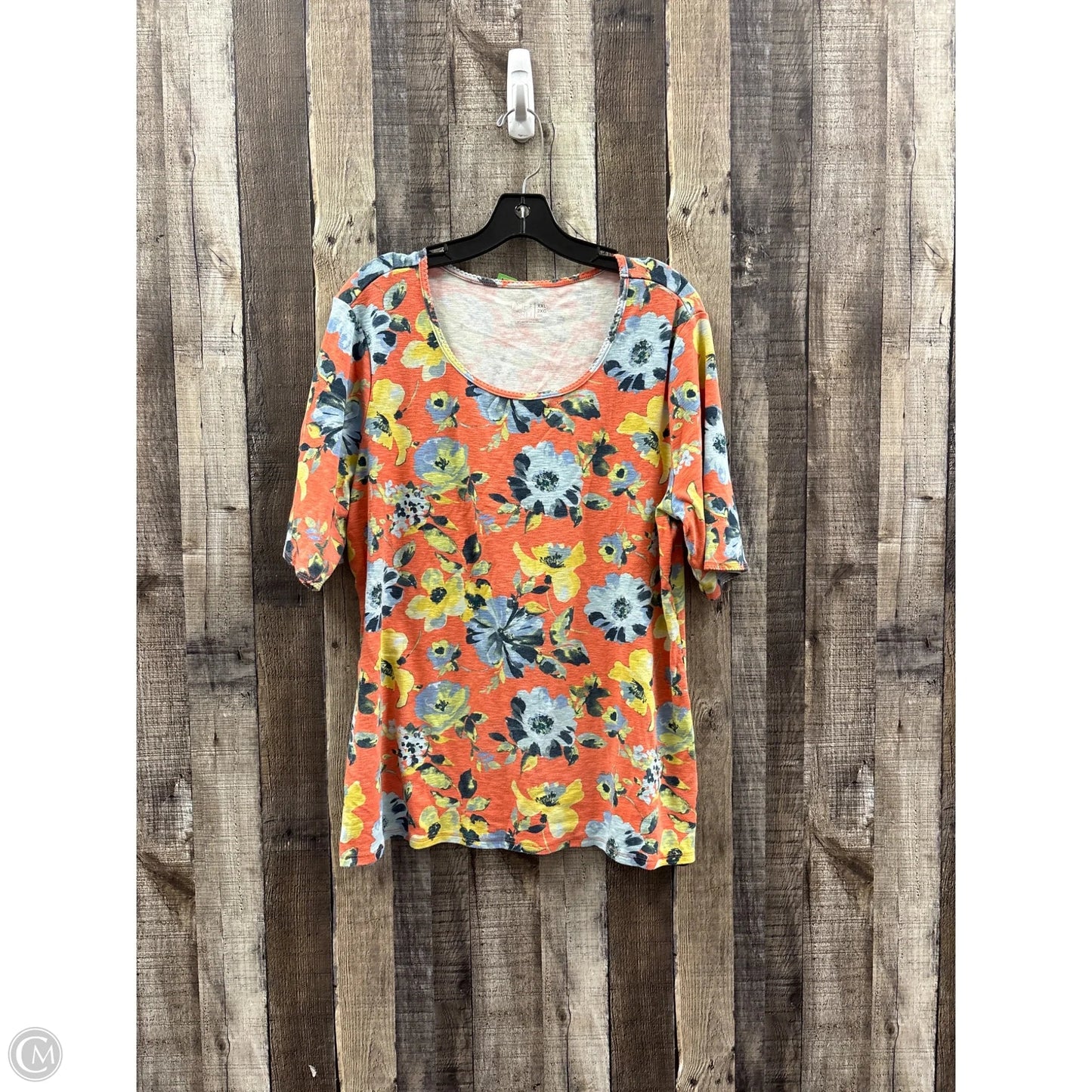Top Short Sleeve By Time And Tru In Orange, Size: Xxl