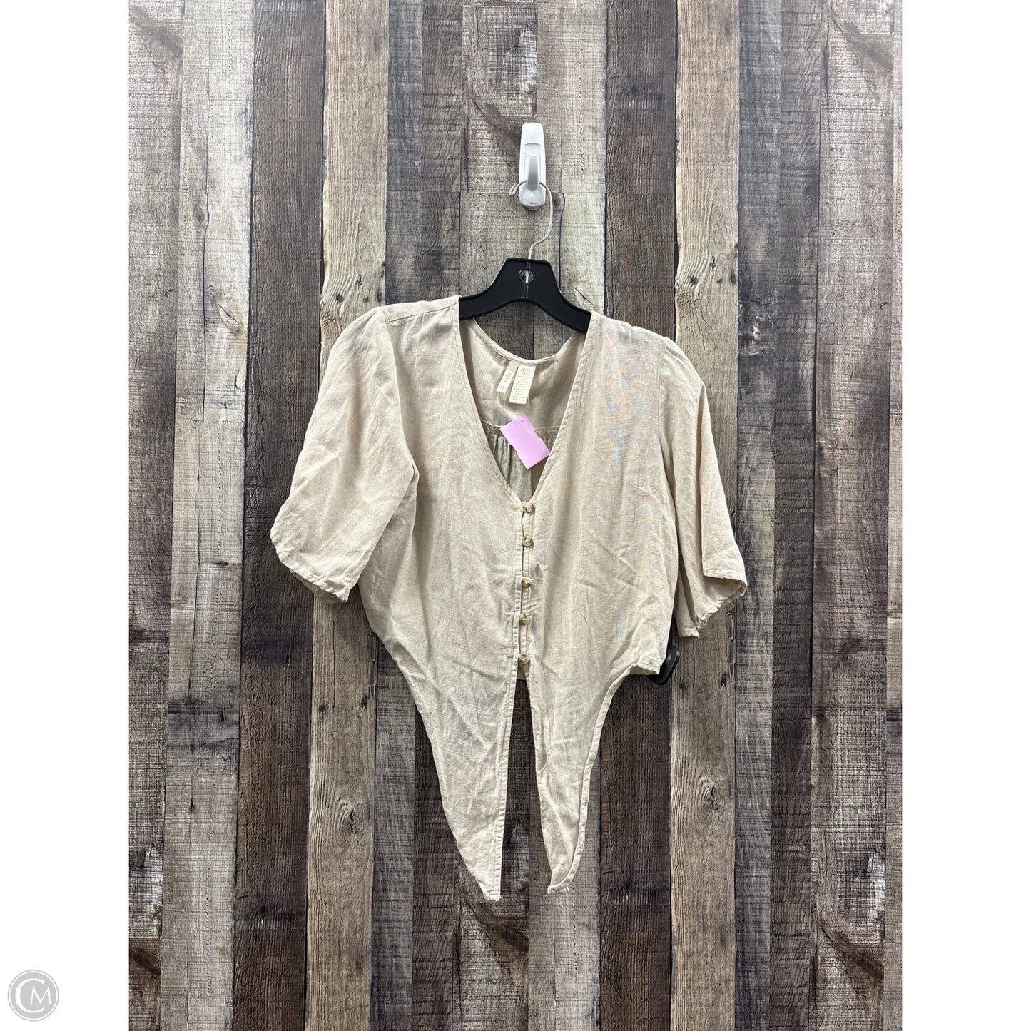 Top Short Sleeve By Japna In Brown, Size: M