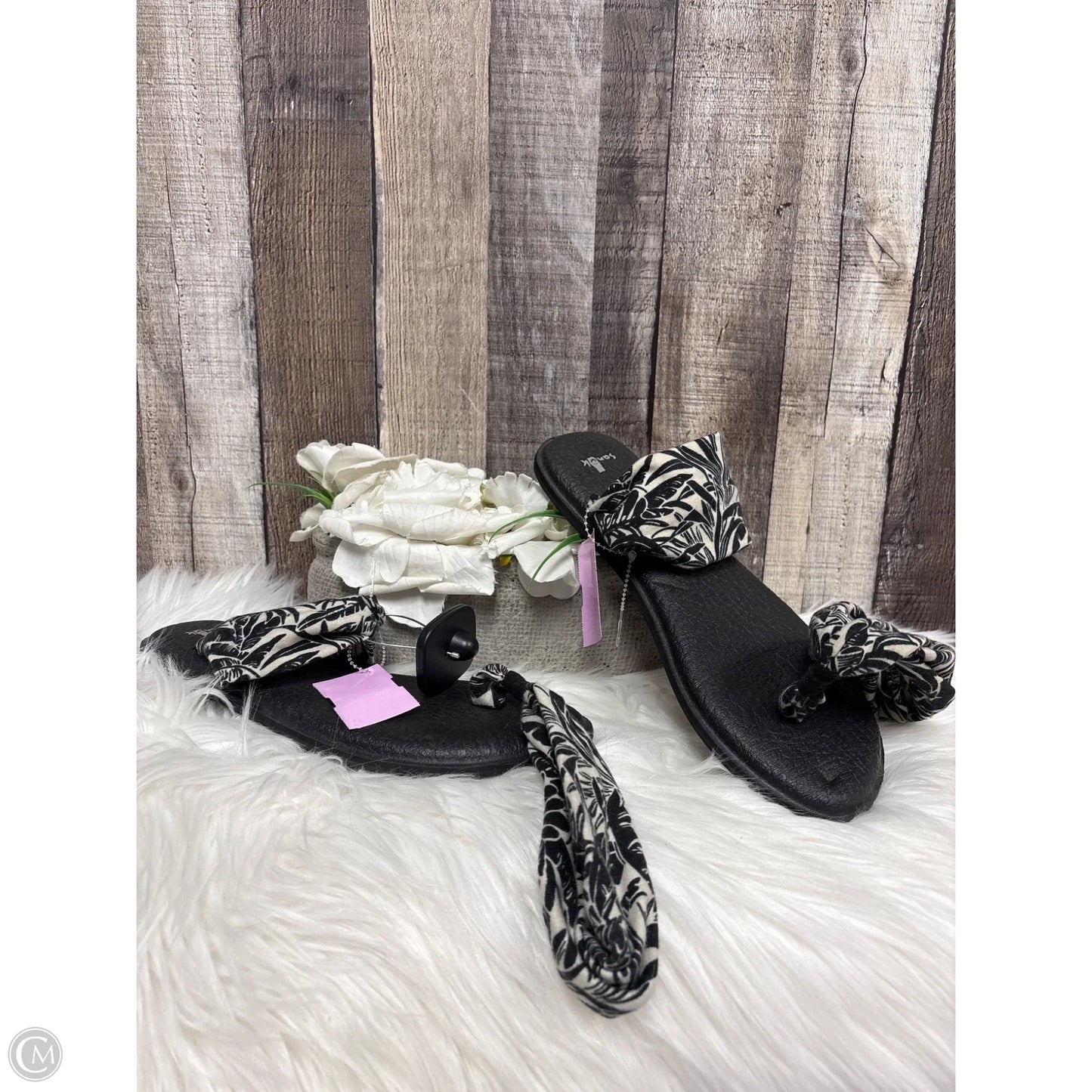 Sandals Flats By Sanuk In Black, Size: 8