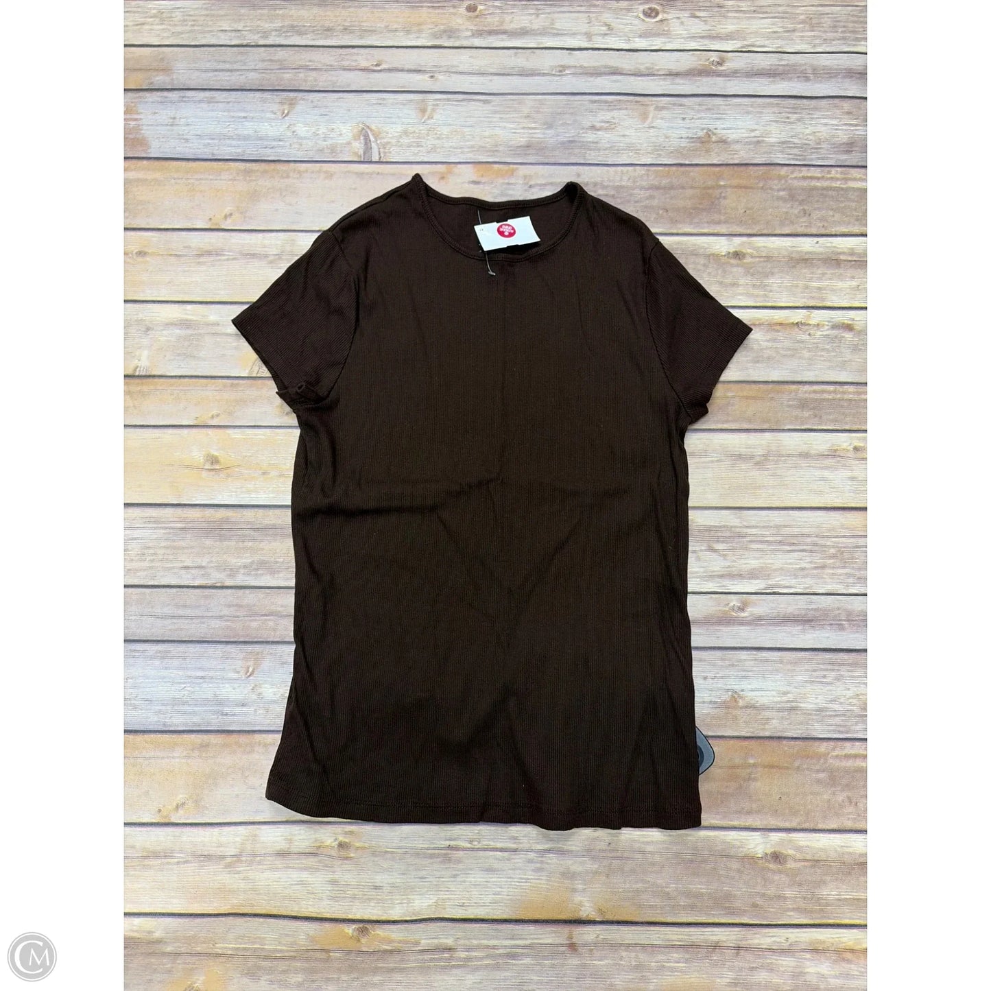 Top Short Sleeve Basic By A New Day In Brown, Size: L