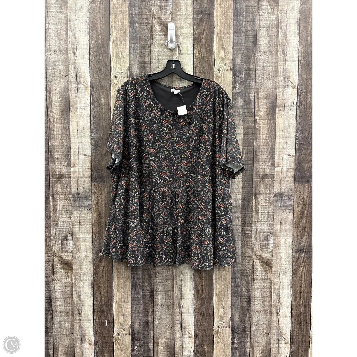 Top Short Sleeve By Cme In Floral Print, Size: 4x