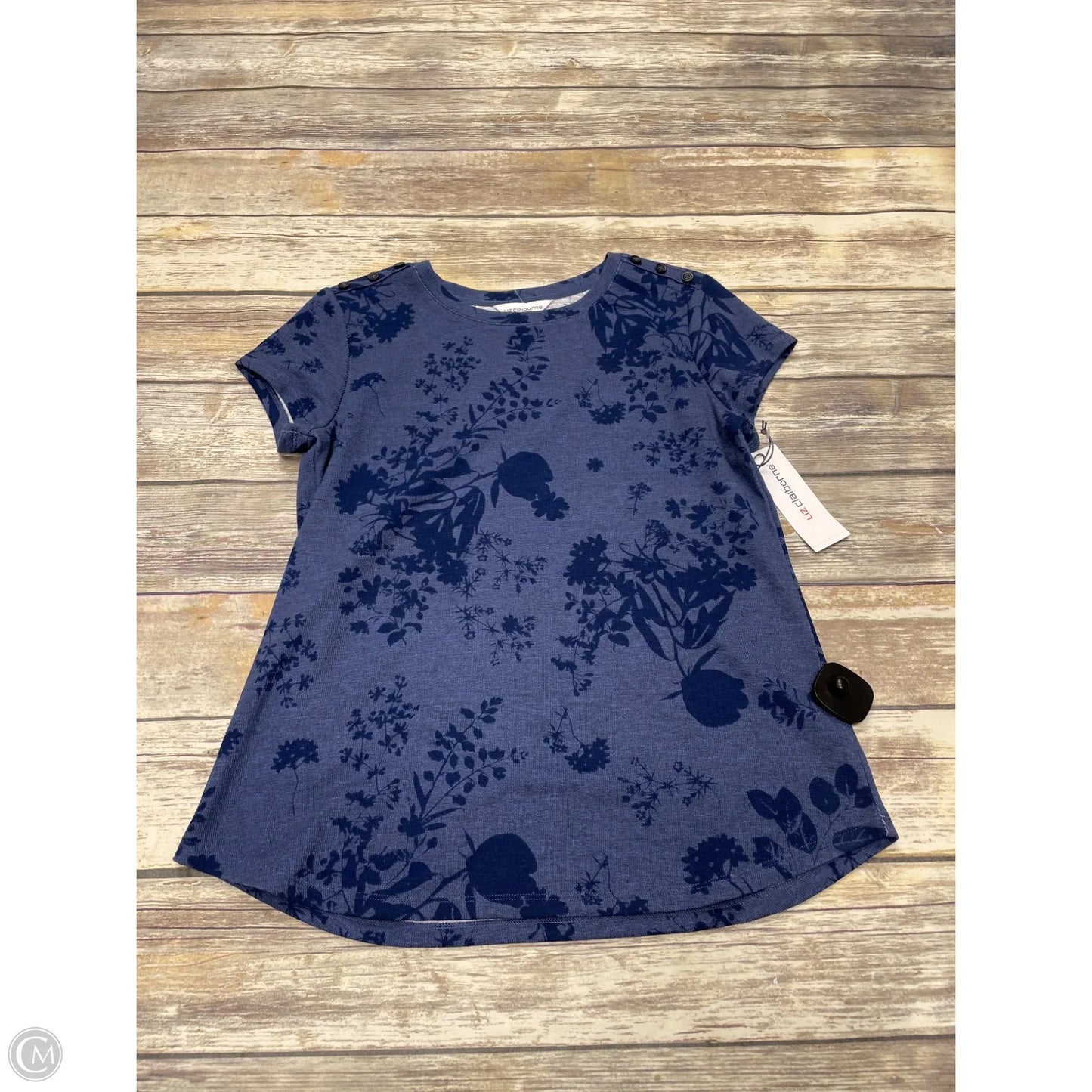 Top Short Sleeve By Liz And Co In Blue, Size: S