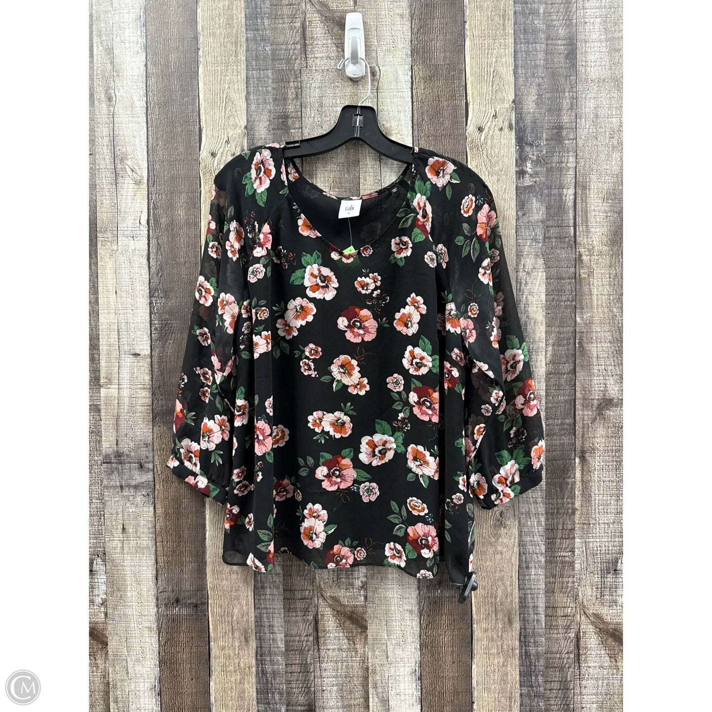 Top Long Sleeve Basic By Cabi In Black, Size: M