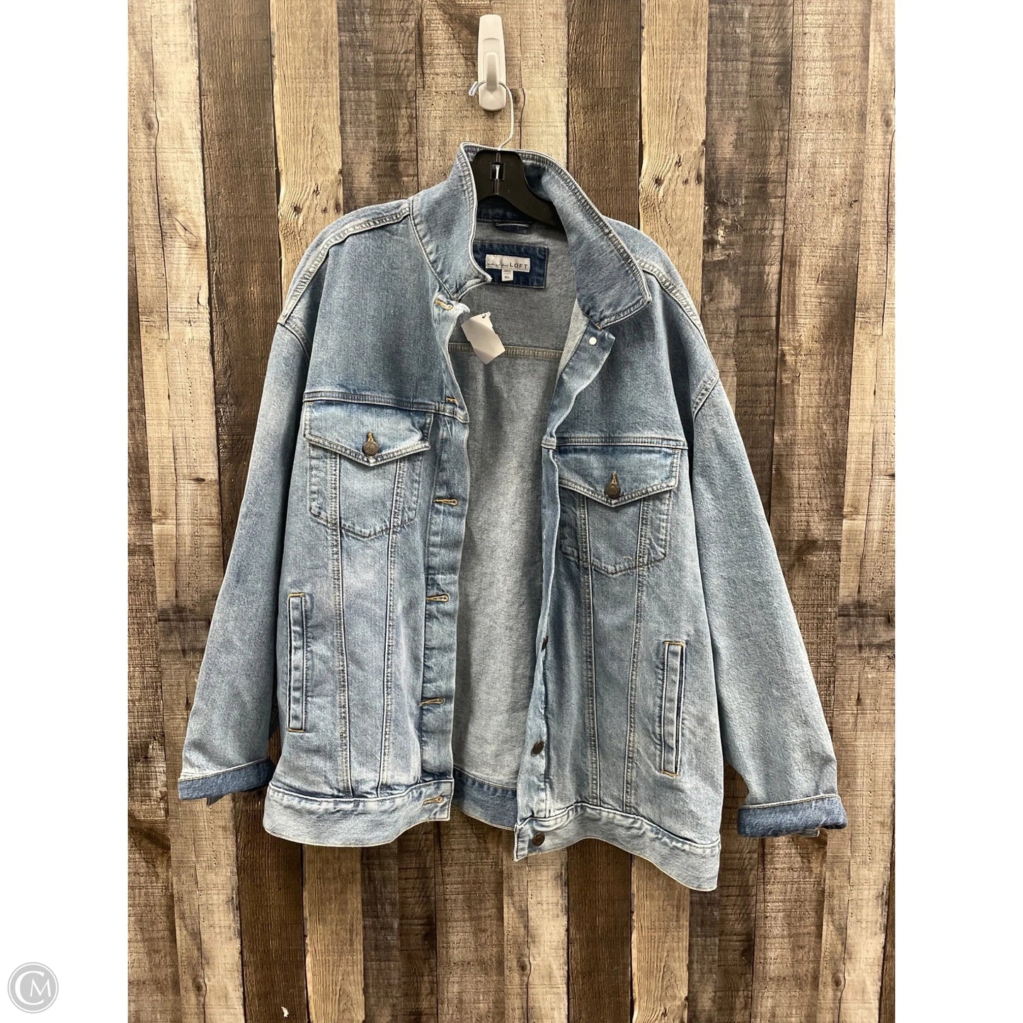 Jacket Denim By Loft In Blue Denim, Size: Xl
