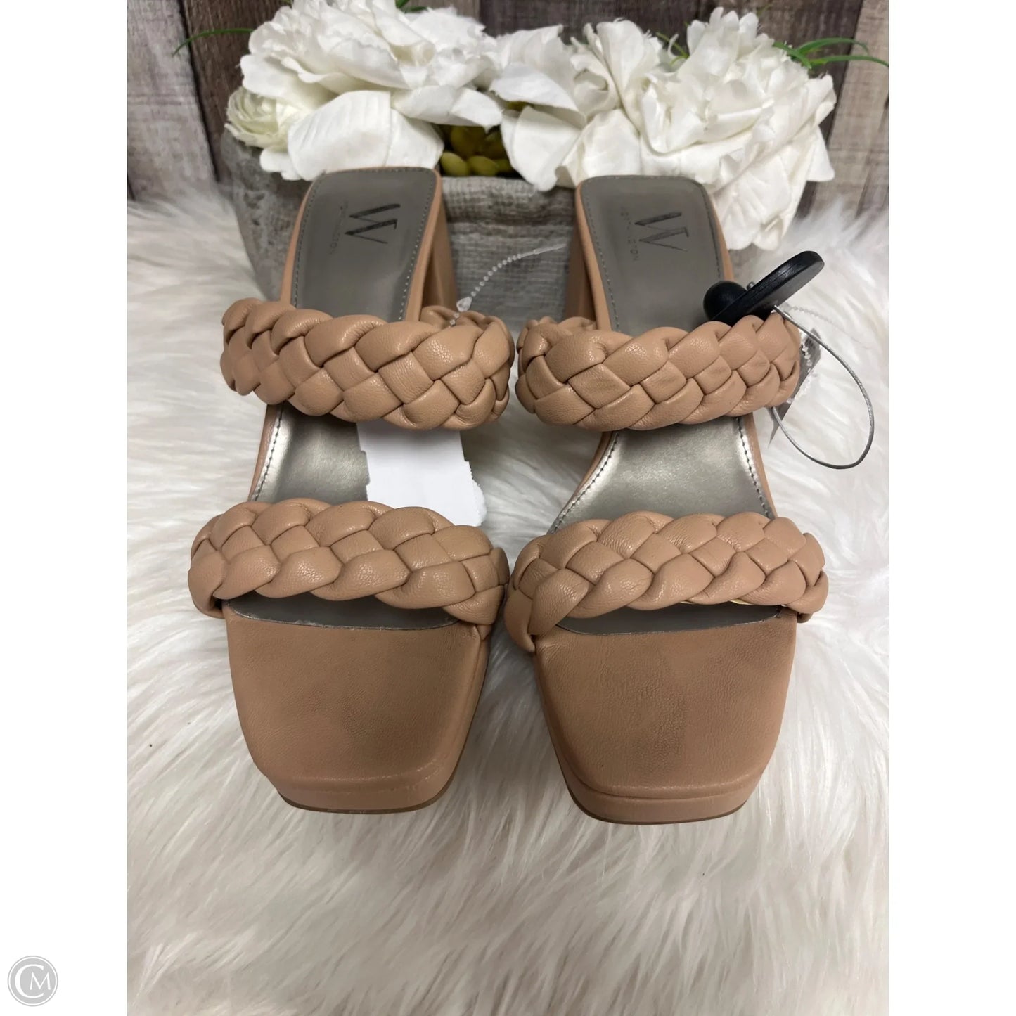 Sandals Heels Block By Worthington In Tan, Size: 7.5