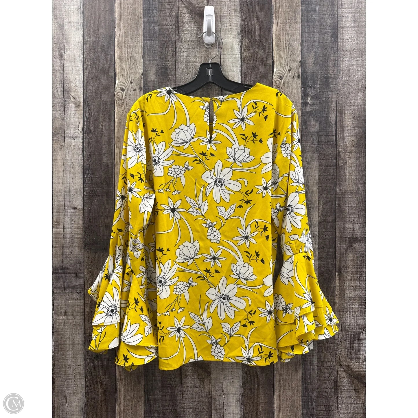 Top Long Sleeve By Cme In Black & Yellow, Size: 1x