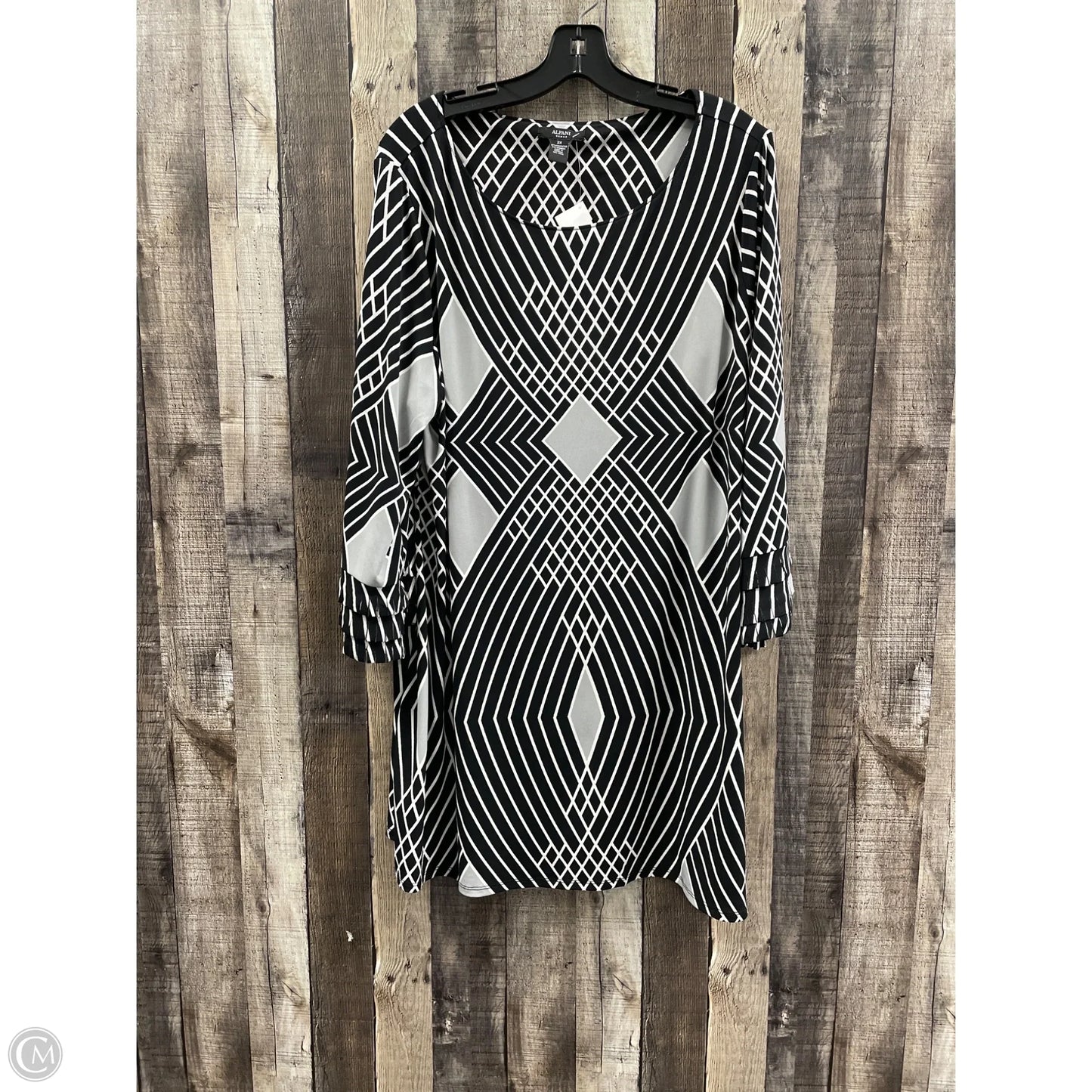 Dress Casual Short By Alfani In Black & Grey, Size: 2x