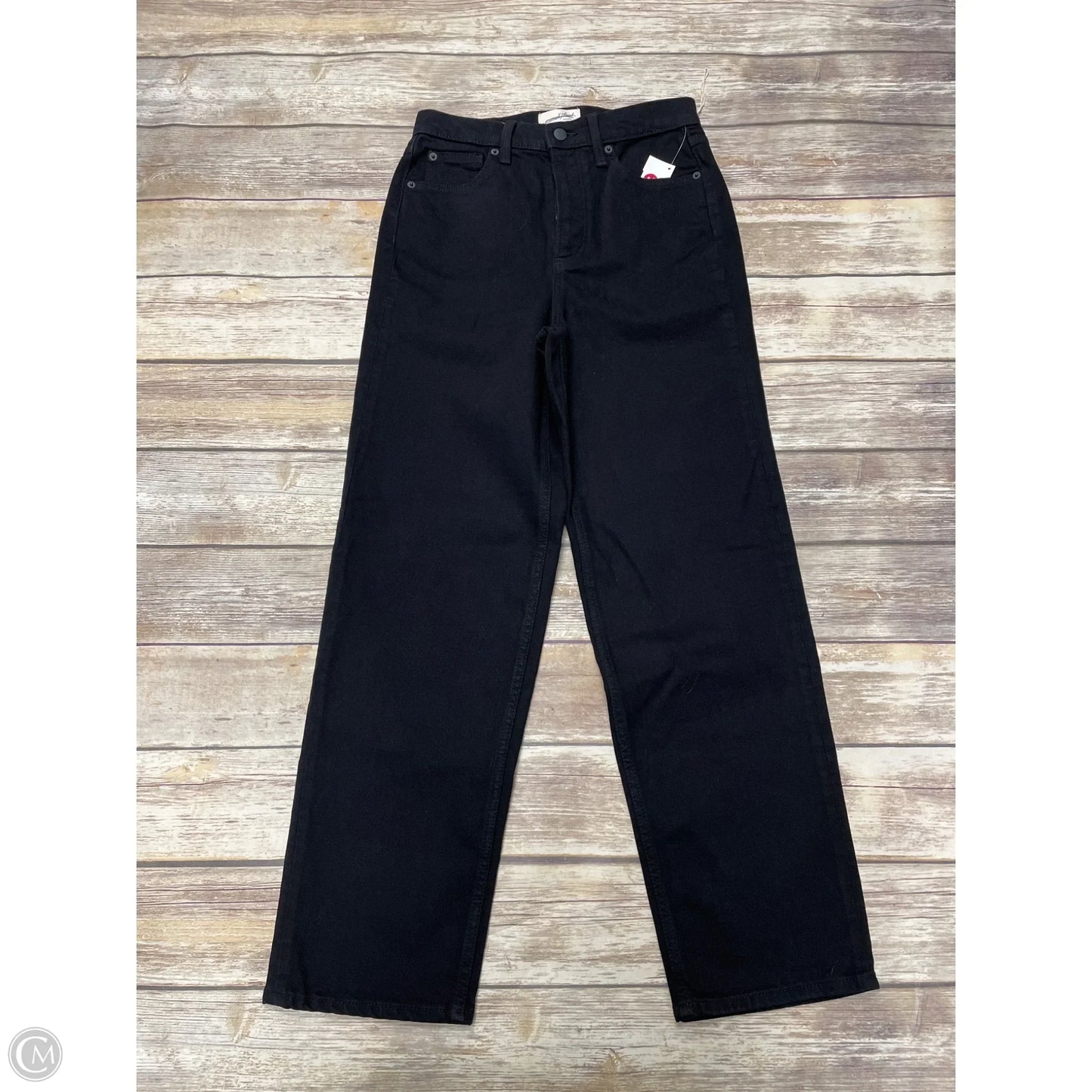 Jeans Straight By Universal Thread In Black Denim, Size: 6