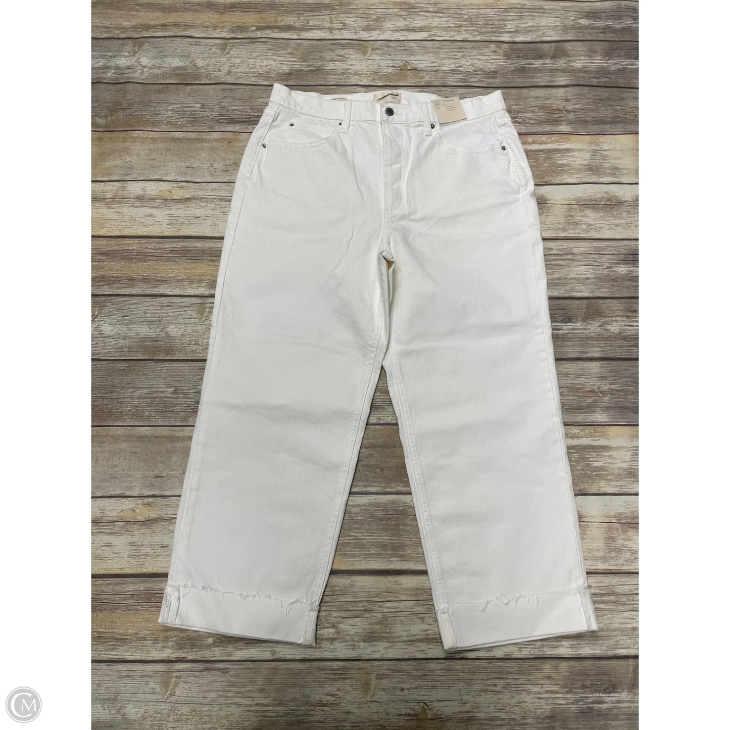 Jeans Straight By Universal Thread In White Denim, Size: 14