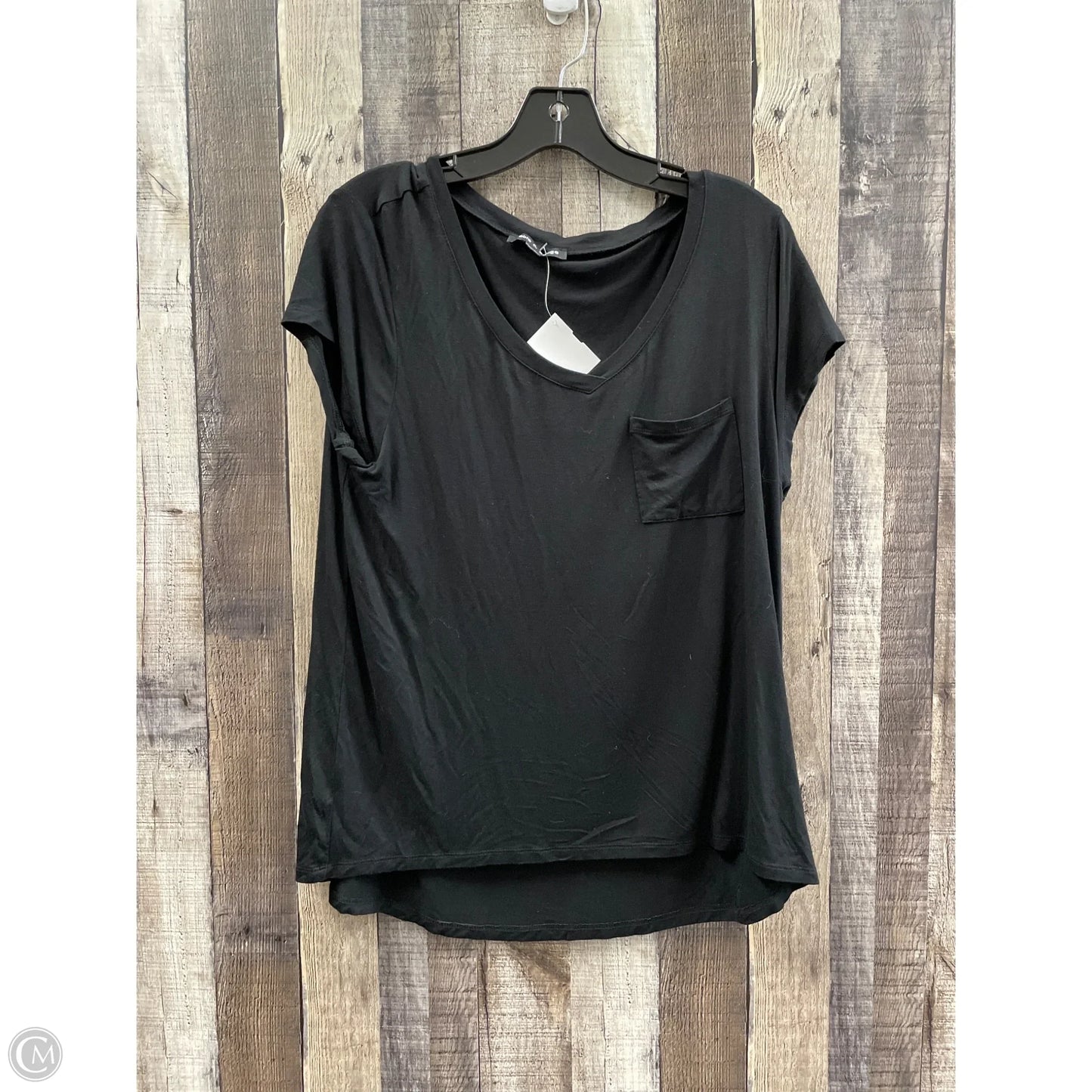 Top Short Sleeve By Cable And Gauge In Black, Size: L