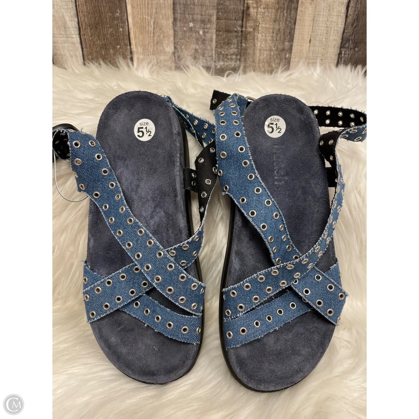Sandals Flats By Cme In Blue, Size: 5.5