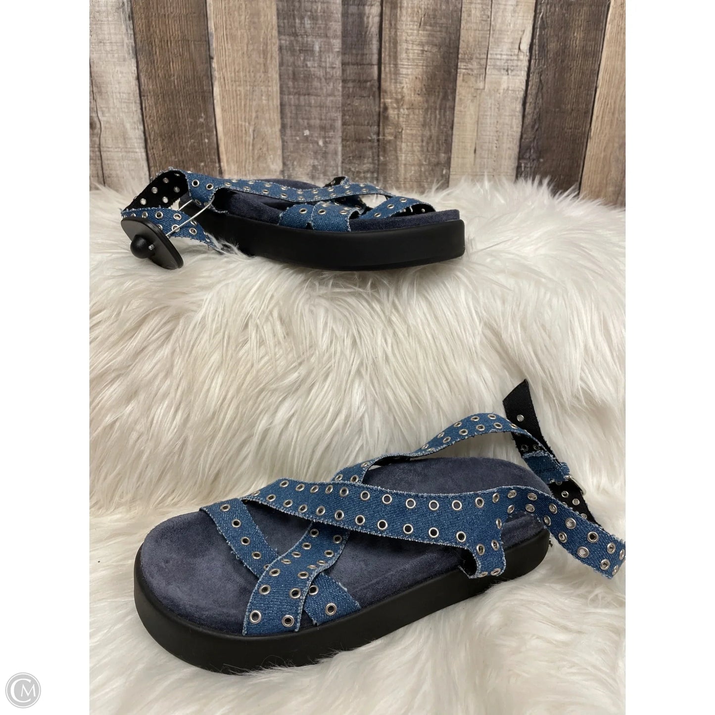 Sandals Flats By Cme In Blue, Size: 5.5