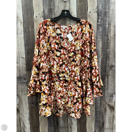 Top 3/4 Sleeve By Ophelia Roe In Multi-colored, Size: 1x