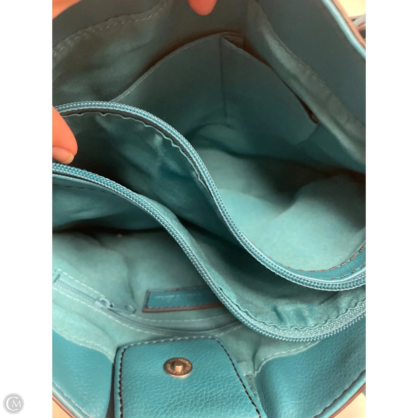 Handbag Leather By St Johns Bay, Size: Medium