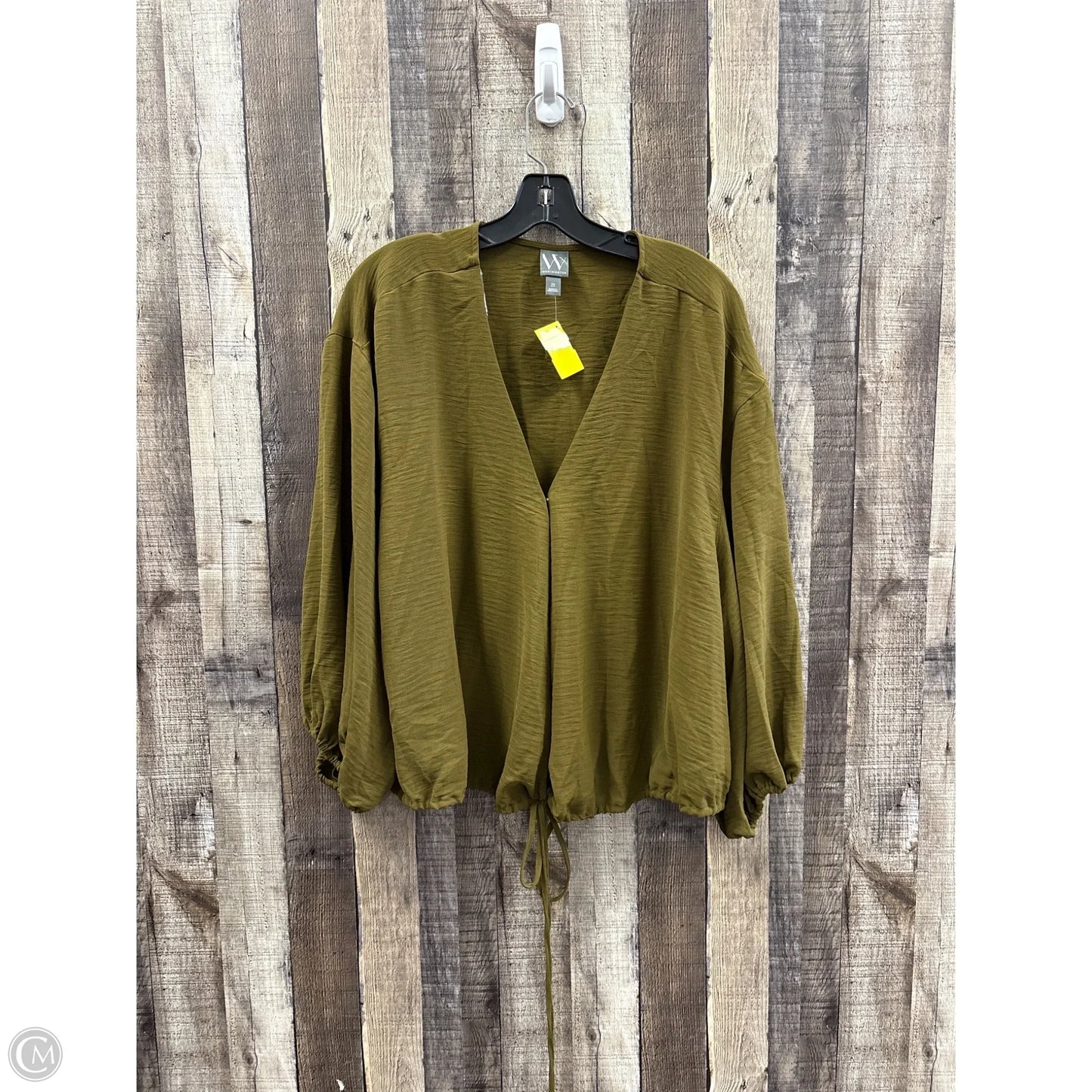 Top Long Sleeve By Worthington In Green, Size: 2x