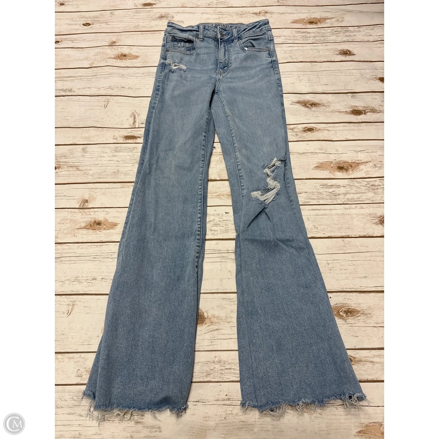 Jeans Flared By American Eagle In Blue Denim, Size: 4l