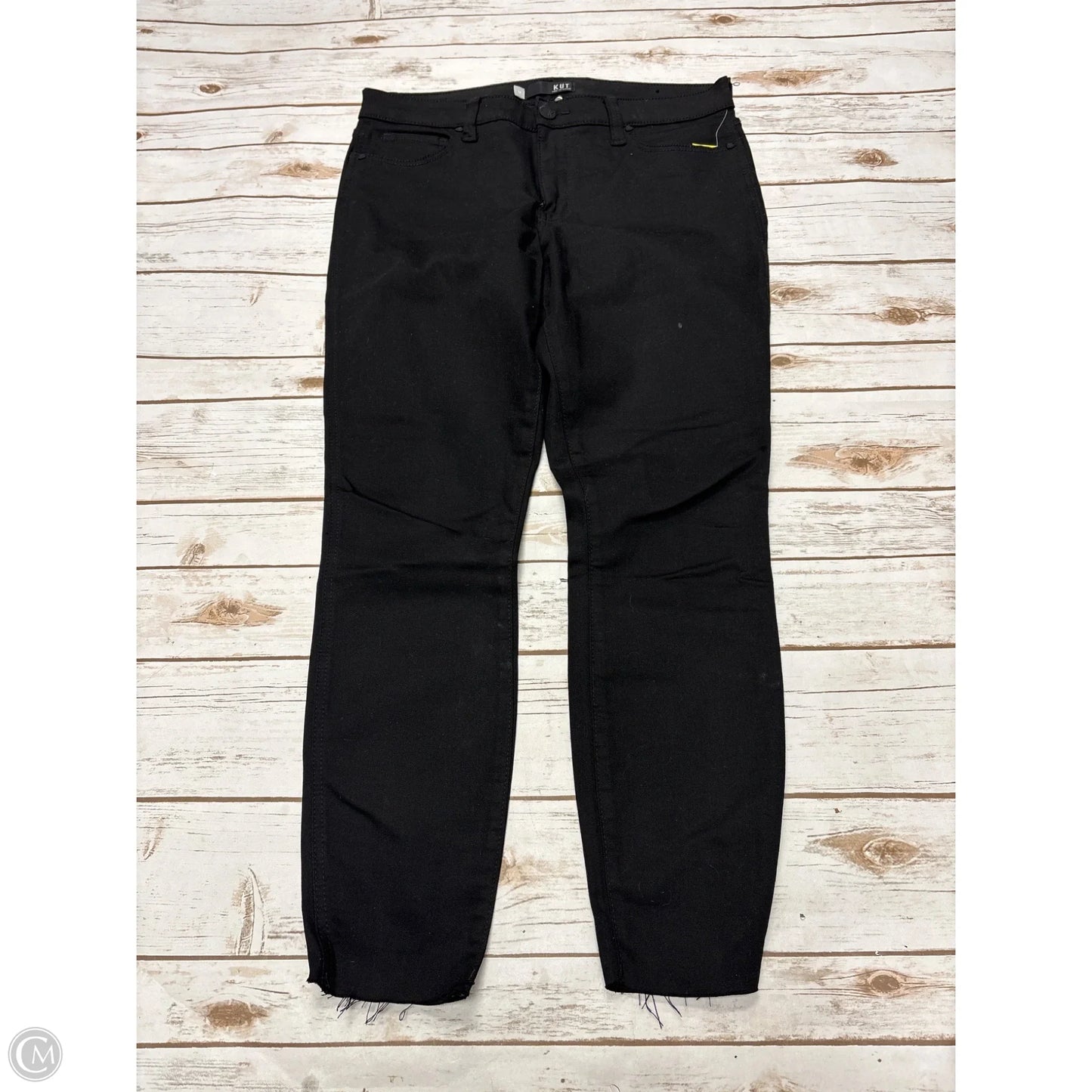 Jeans Straight By Kut In Black, Size: 12