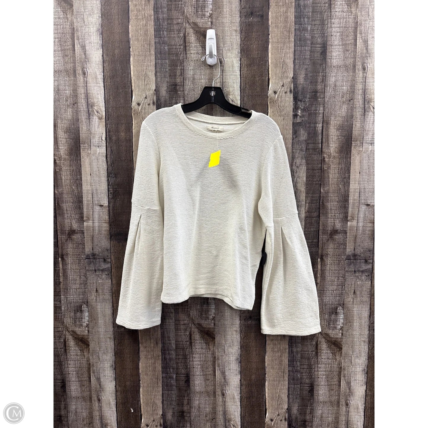 Top Long Sleeve By Madewell In Ivory, Size: M