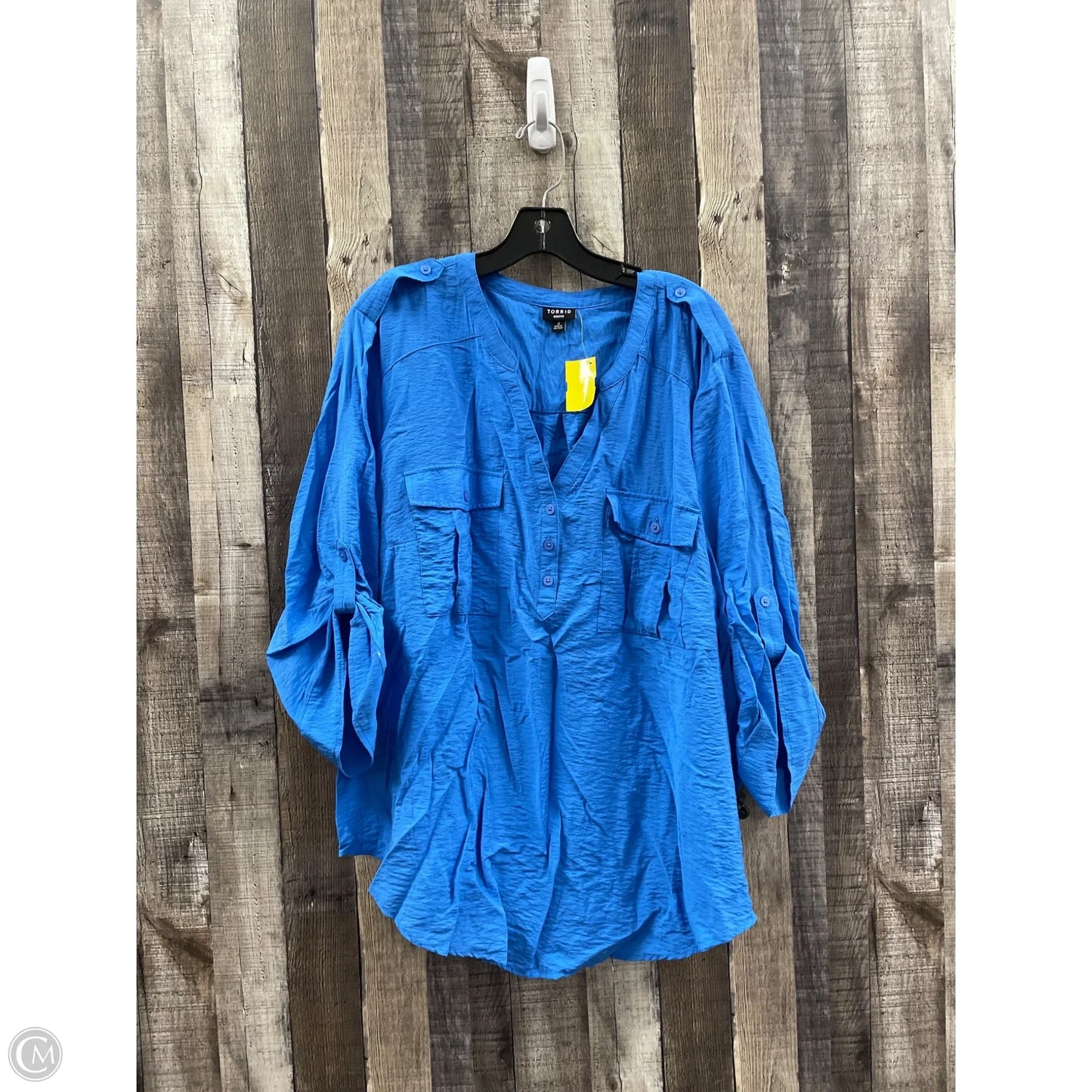 Top 3/4 Sleeve By Torrid In Blue, Size: 3x