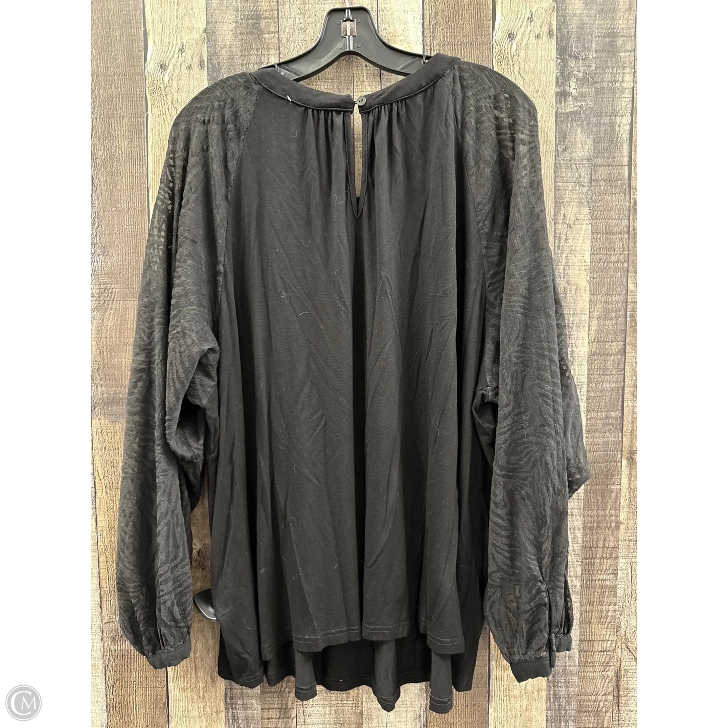 Top Long Sleeve By Zac And Rachel In Black, Size: 2x