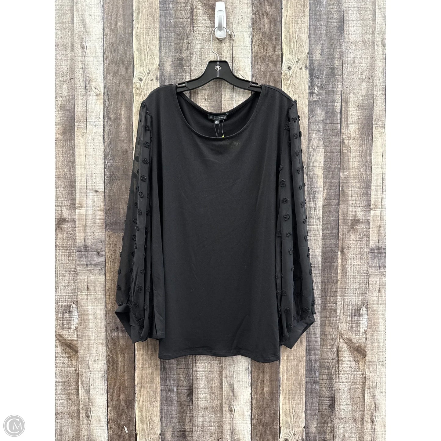 Top Long Sleeve By Adrianna Papell In Black, Size: 2x