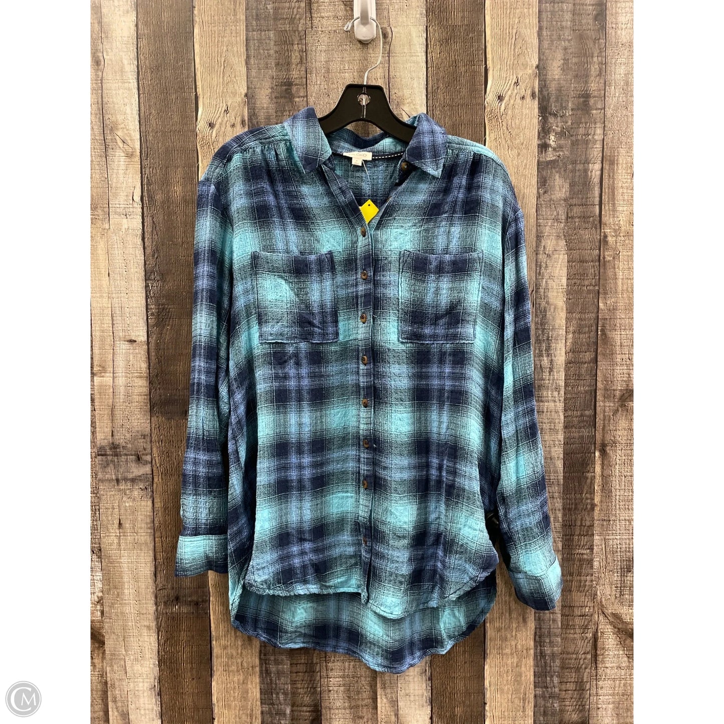 Top Long Sleeve By Pilcro In Plaid Pattern, Size: S