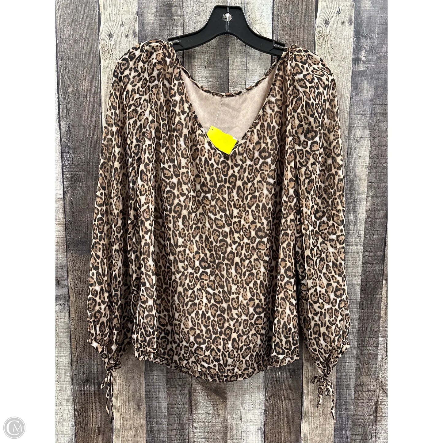 Top Long Sleeve By White House Black Market In Animal Print, Size: S