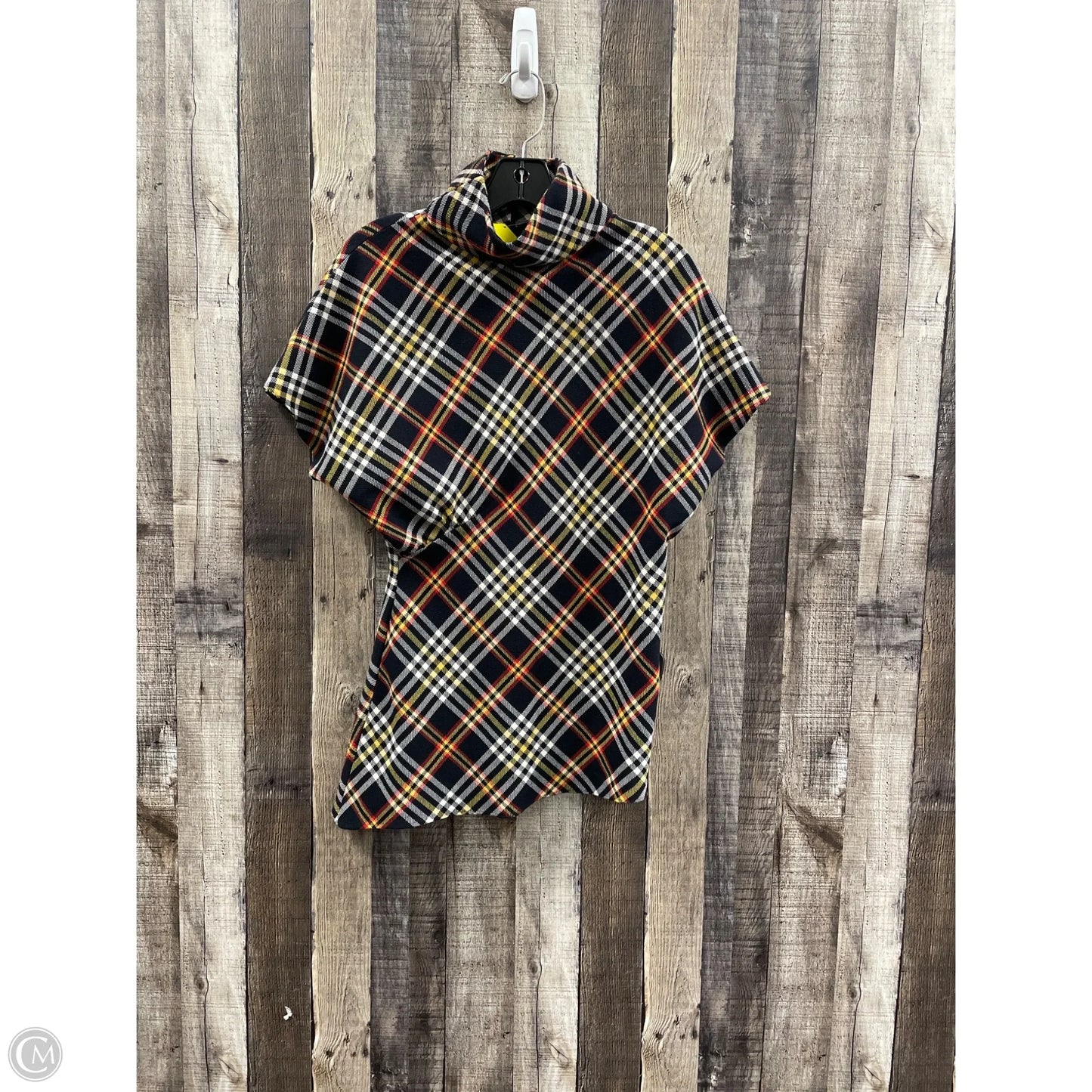 Tunic Short Sleeve By Zara Women In Plaid Pattern, Size: S
