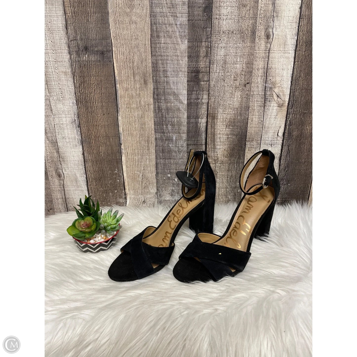 Sandals Heels Block By Sam Edelman In Black, Size: 9.5