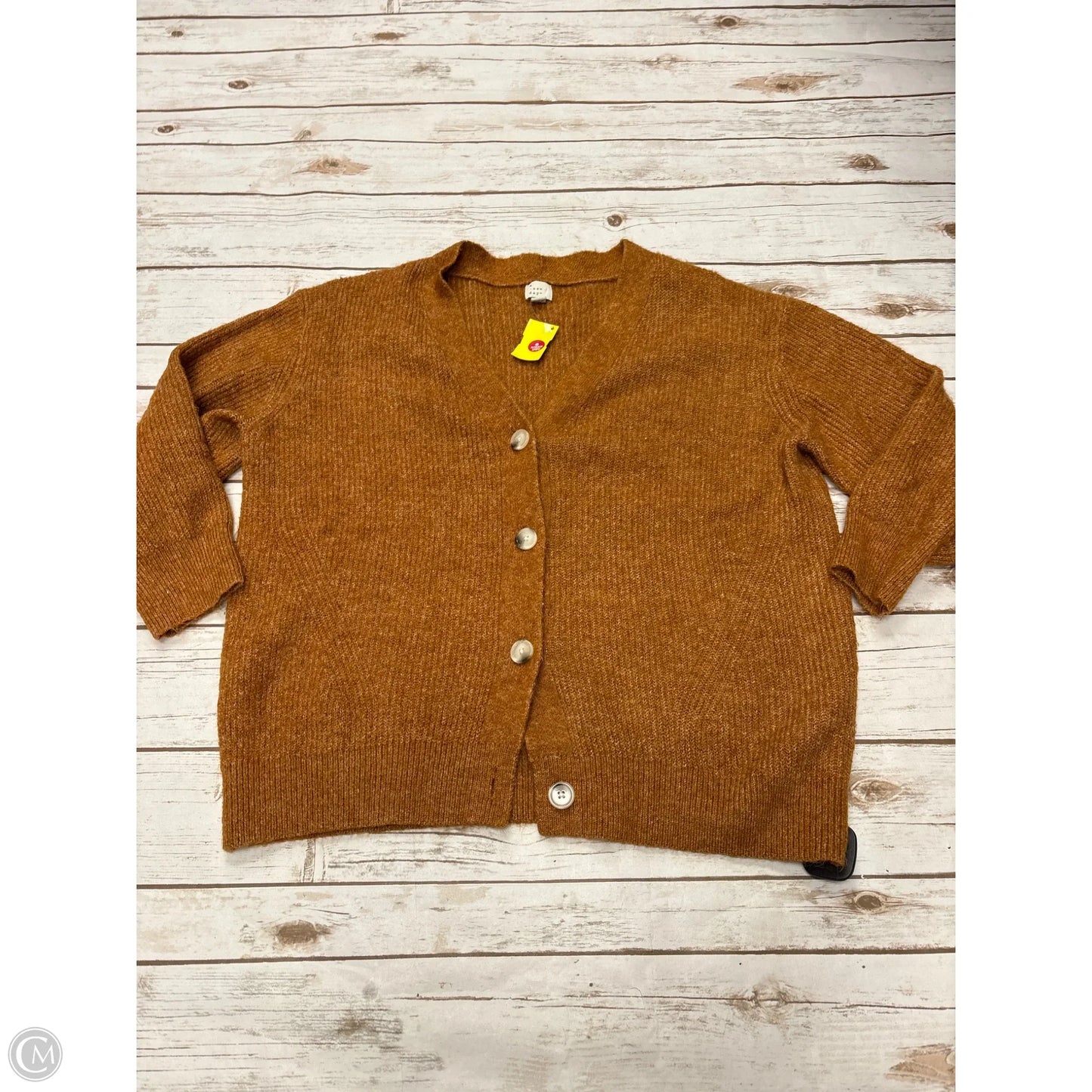 Sweater Cardigan By A New Day In Orange, Size: M
