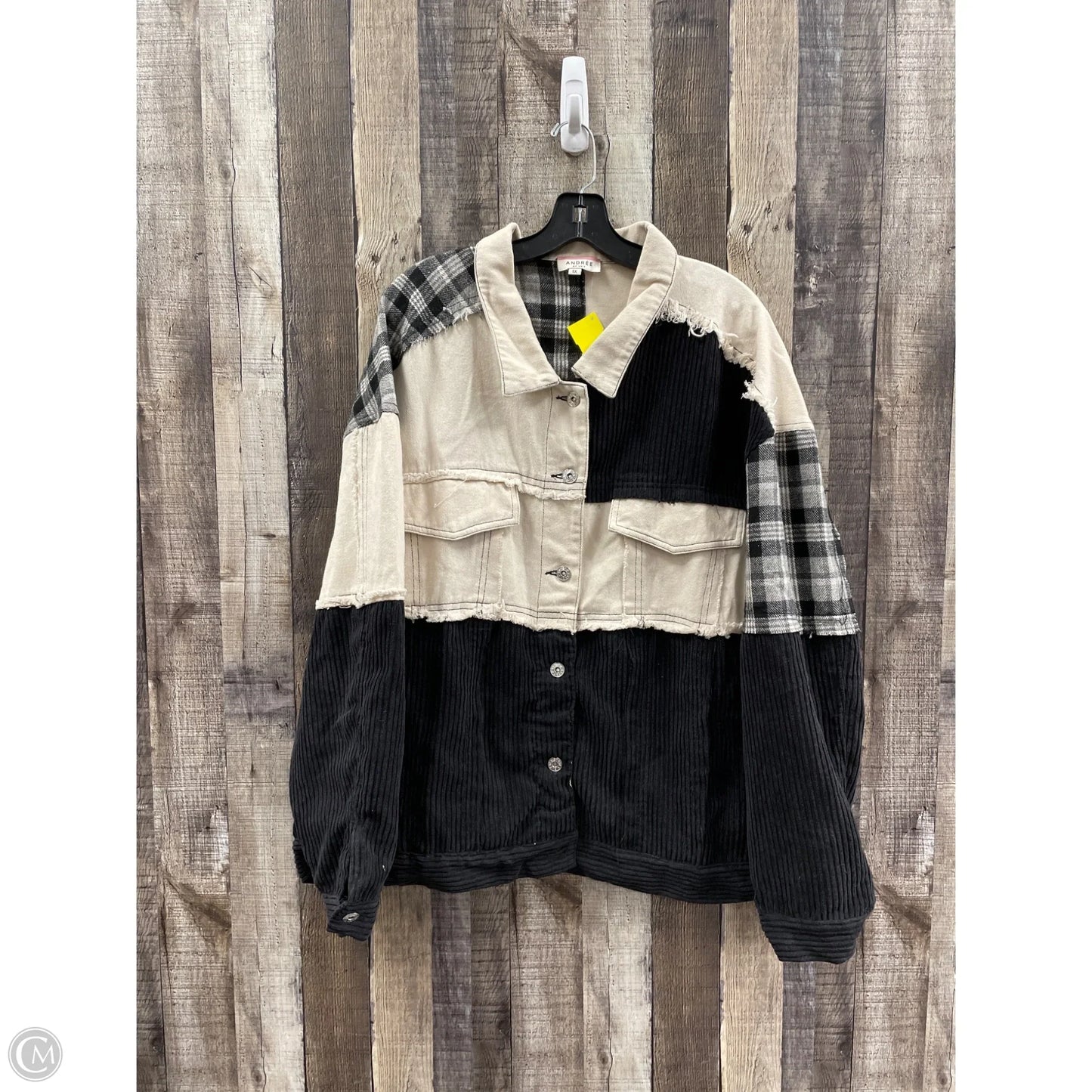 Jacket Shirt By Andree By Unit In Multi-colored, Size: 1x