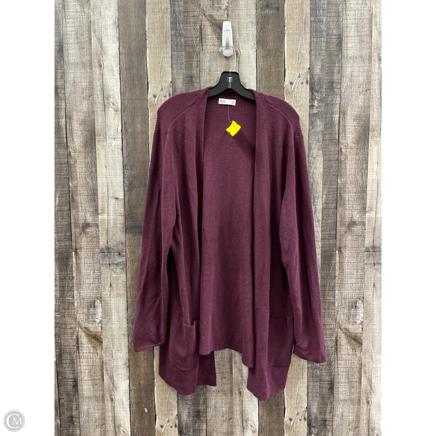 Sweater Cardigan By Croft And Barrow In Maroon, Size: 2x