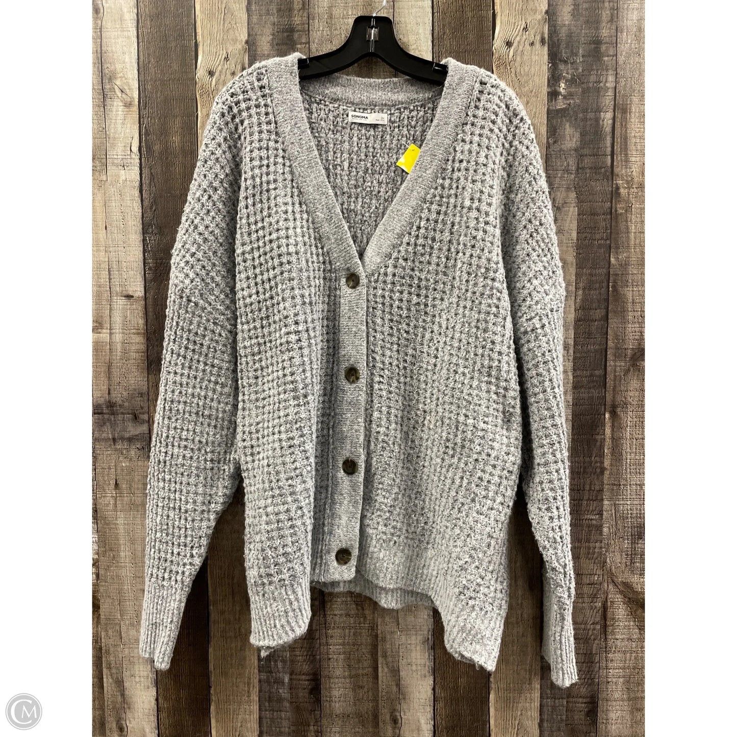 Sweater Cardigan By Sonoma In Grey, Size: 3x