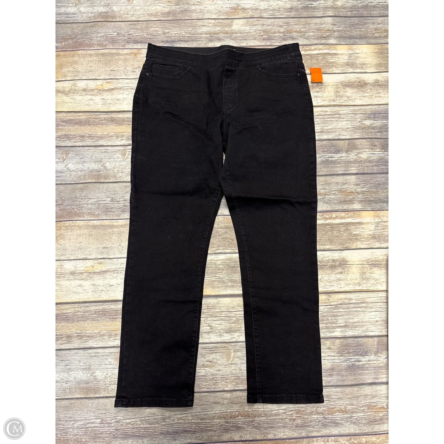 Jeans Skinny By Croft And Barrow In Black Denim, Size: 18