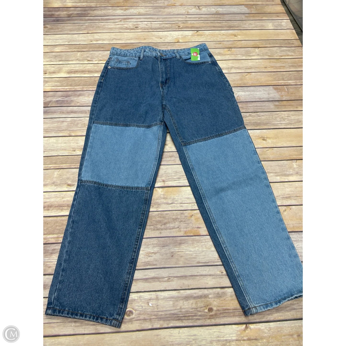 Jeans Straight By Cmf In Blue Denim, Size: L