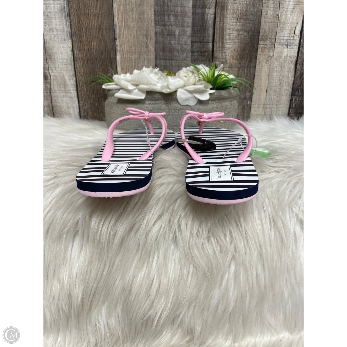 Sandals Designer By Kate Spade In Striped Pattern, Size: 10