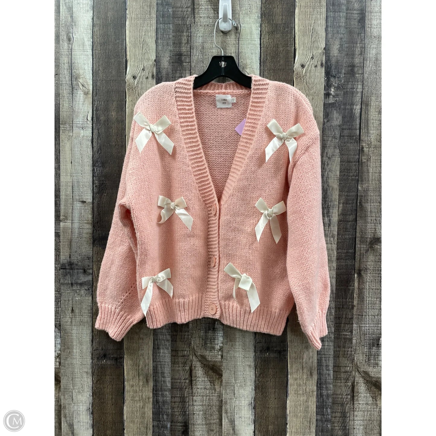 Sweater Cardigan By Cme In Pink, Size: S