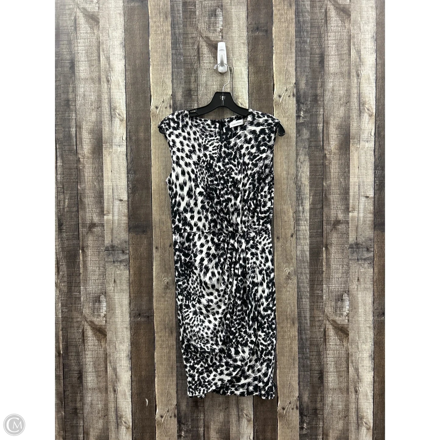 Dress Casual Midi By Calvin Klein In Black & White, Size: Xs