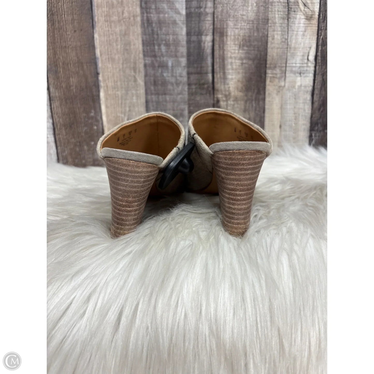 Sandals Heels Block By Franco Sarto In Tan, Size: 6