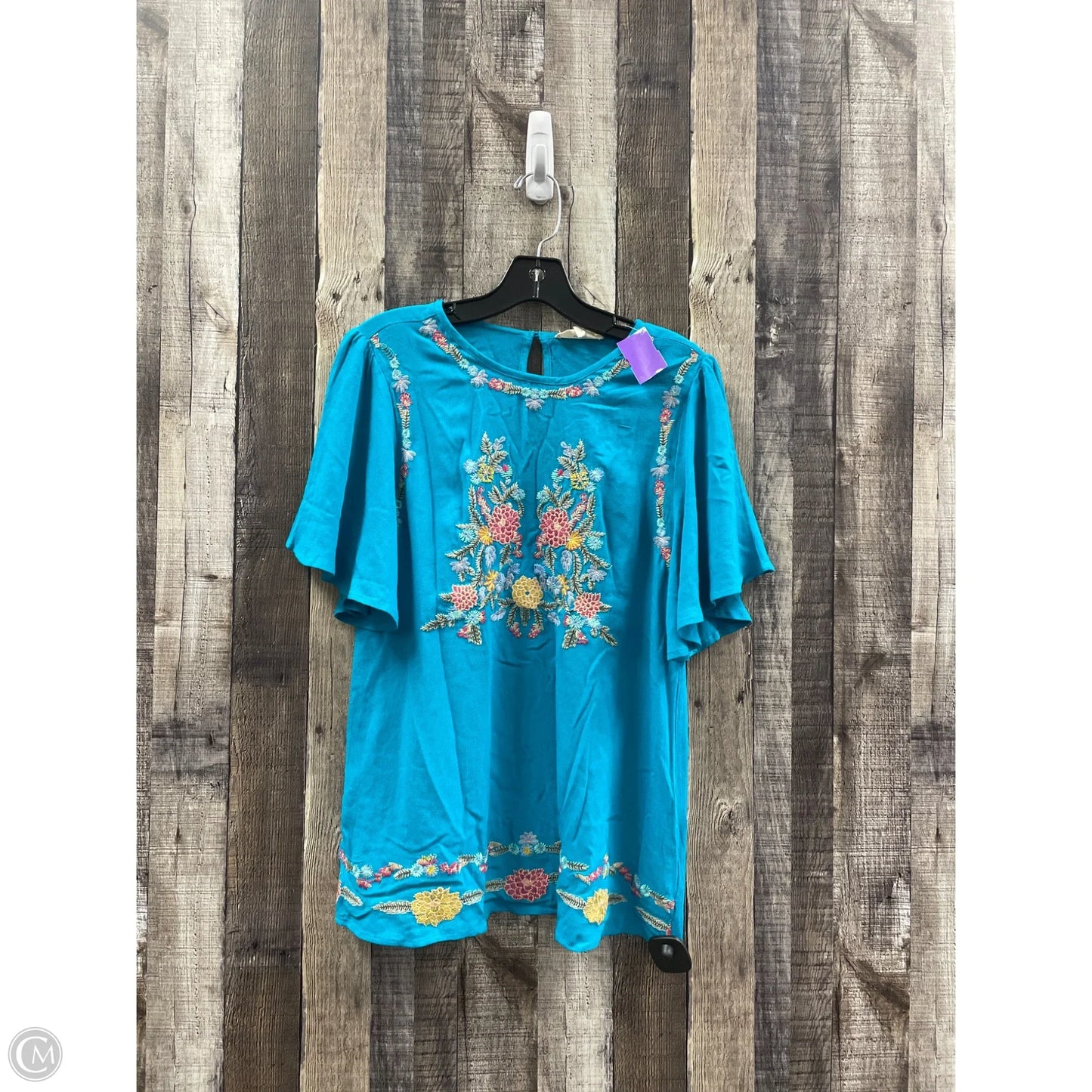 Top Short Sleeve By Entro In Blue, Size: S