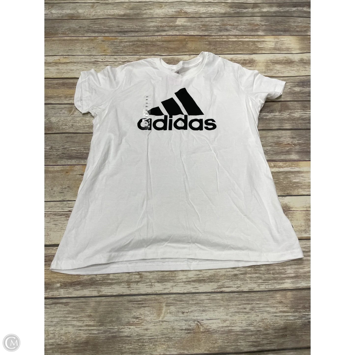 Athletic Top Short Sleeve By Adidas In White, Size: Xl