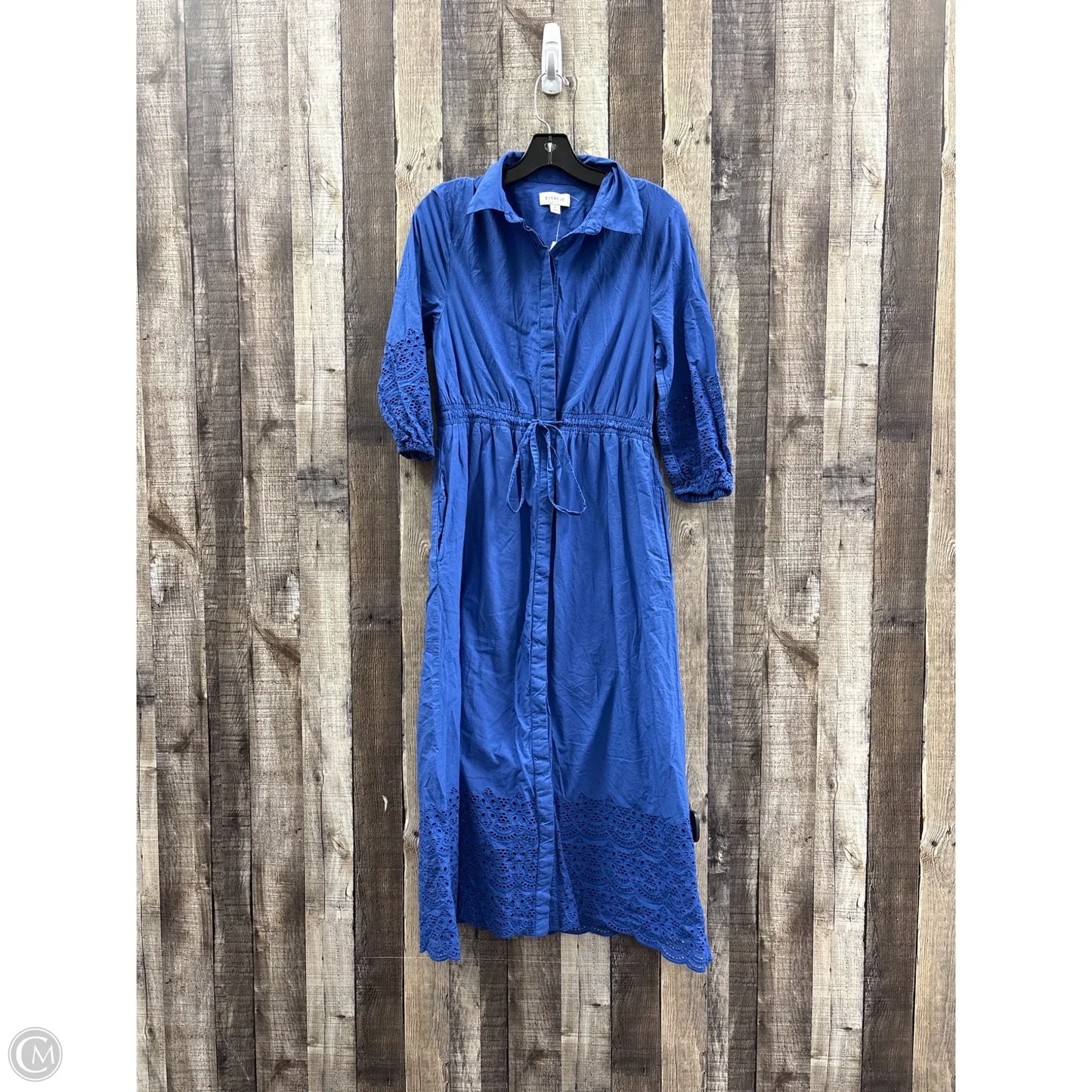 Dress Casual Midi By Evereve In Blue, Size: S
