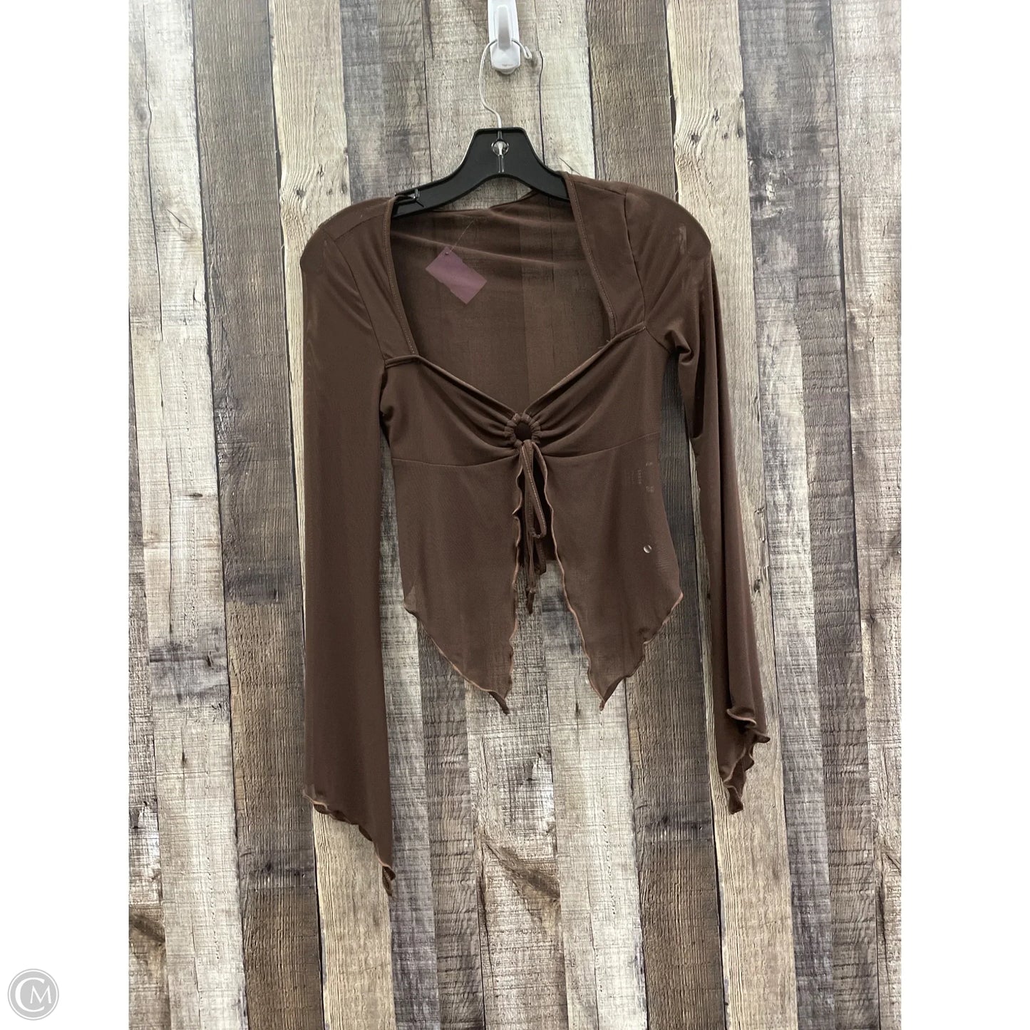 Top Long Sleeve By Shein In Brown, Size: S