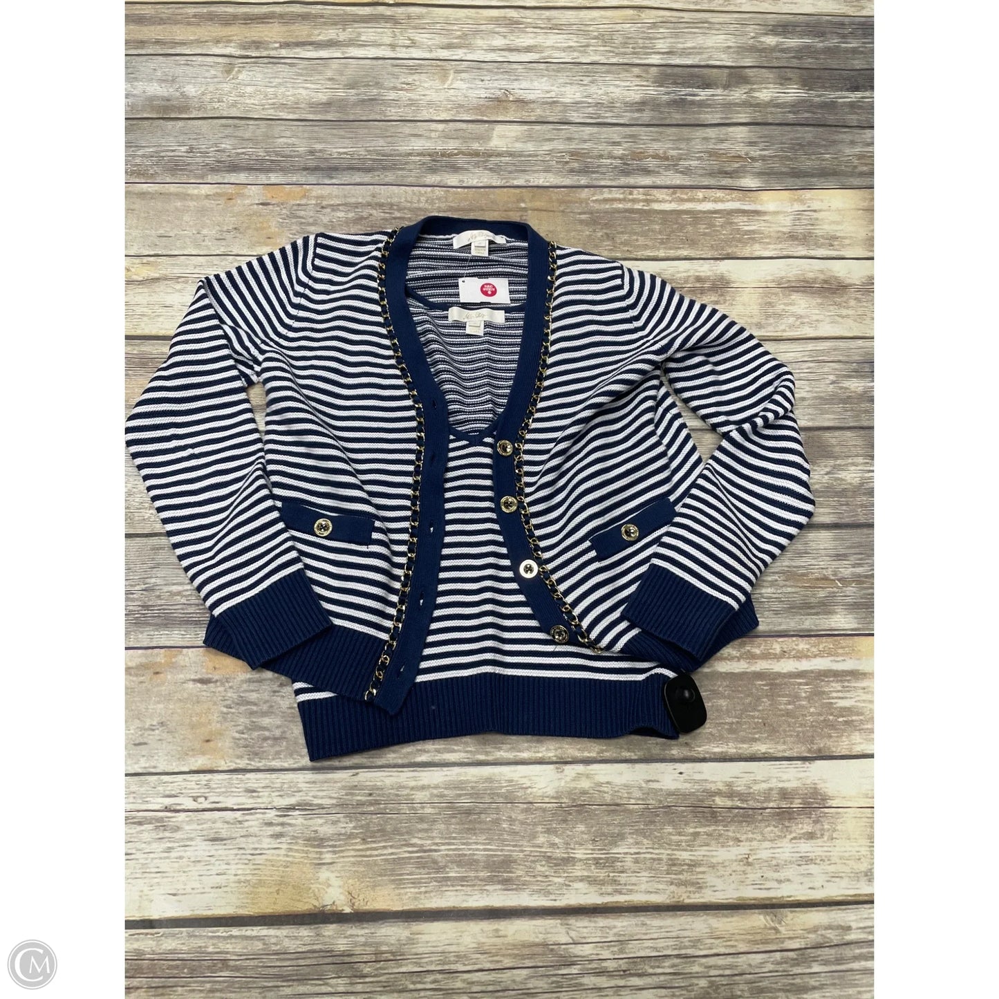 Cardigan Designer By Lilly Pulitzer In Blue & White, Size: S