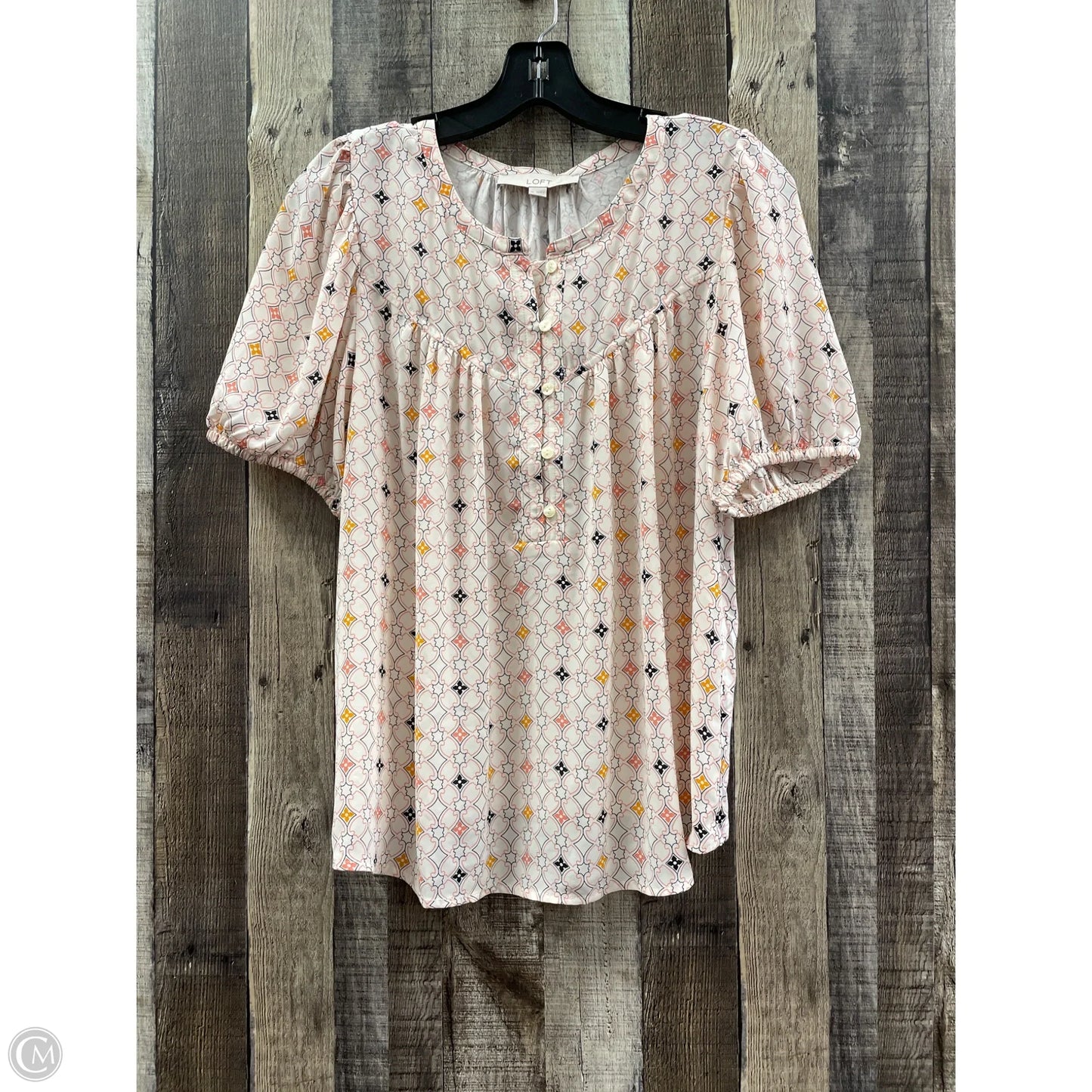Top Short Sleeve By Loft In Floral Print, Size: M