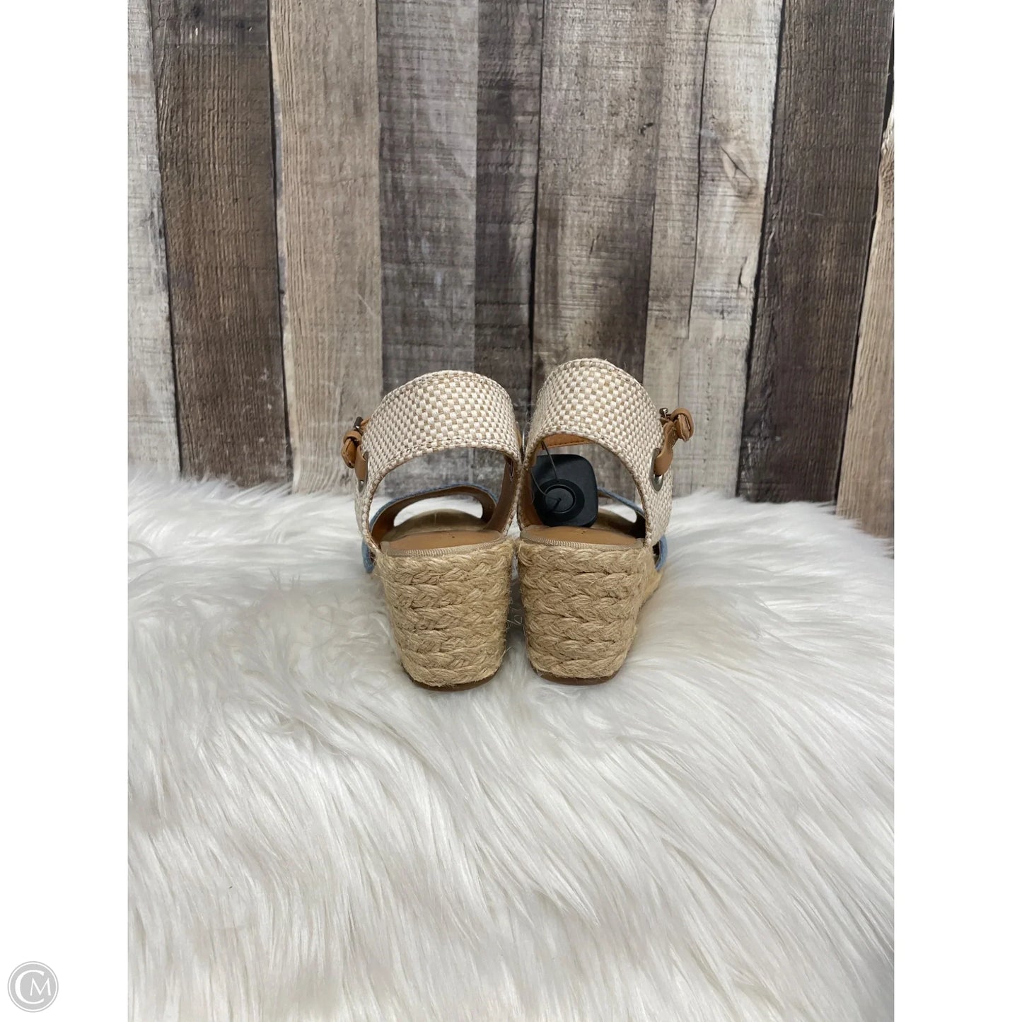 Sandals Heels Wedge By Lucky Brand In Blue, Size: 6.5