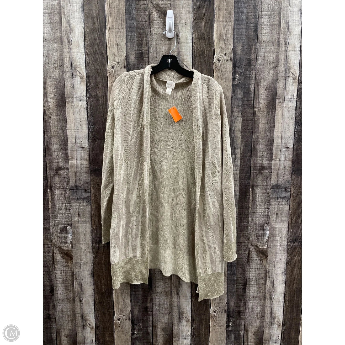 Sweater Cardigan By Chicos In Gold, Size: M