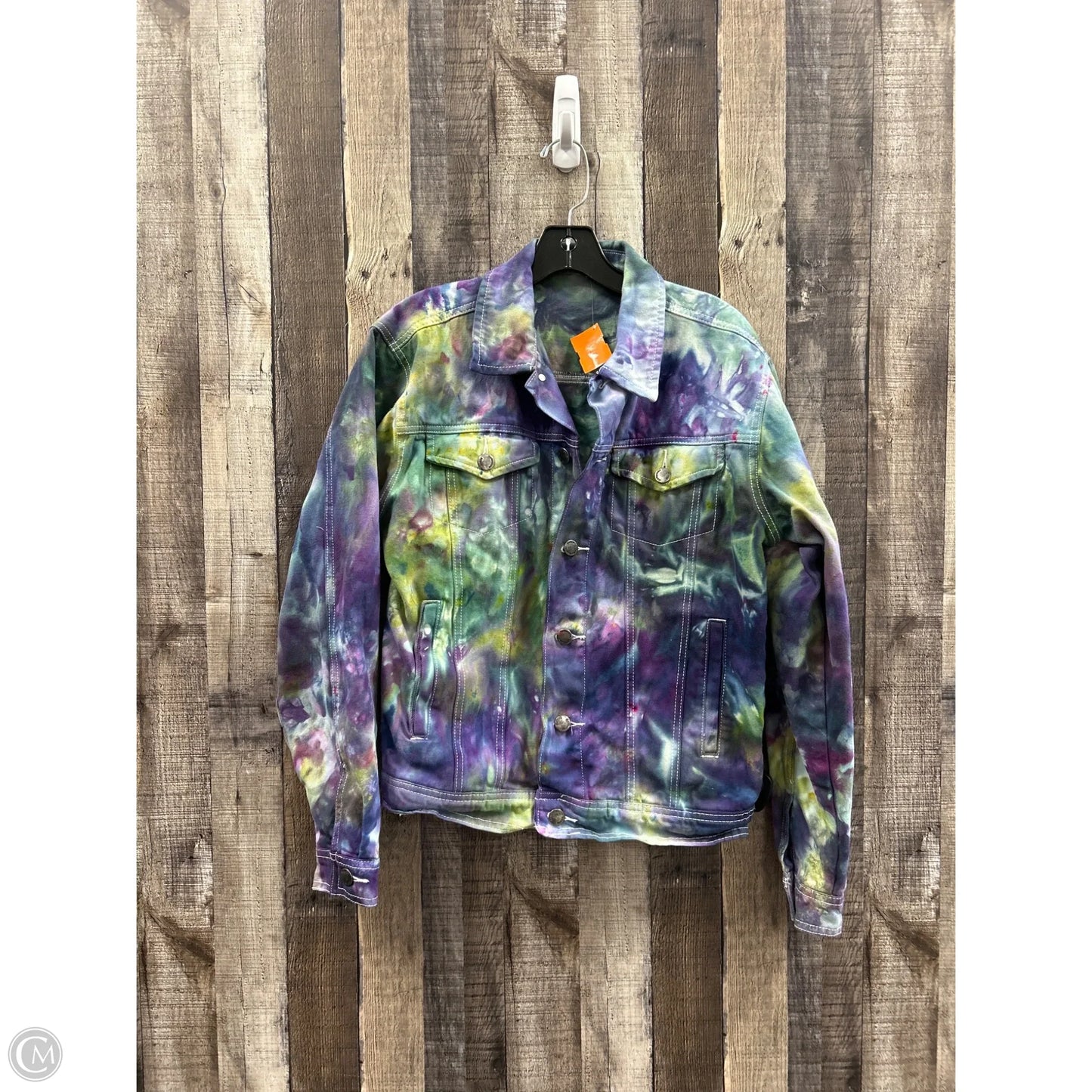Jacket Denim By Cmf In Tie Dye Print, Size: S